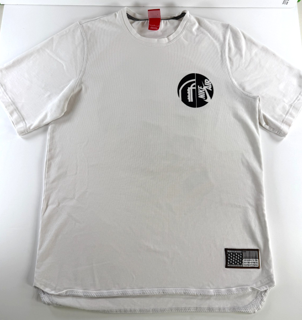 Nike Air Pivot V3 T Shirt Men's Large White 799709-100 Graphic Cotton